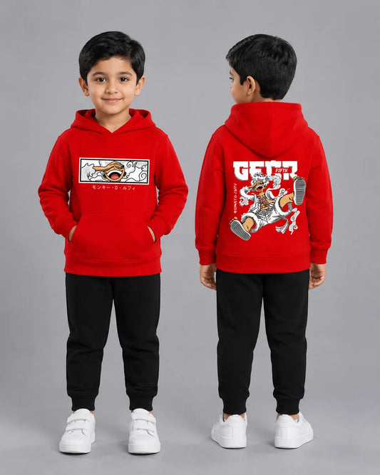 Kids Winter Hoodie Set | Luffy Gear Printed
