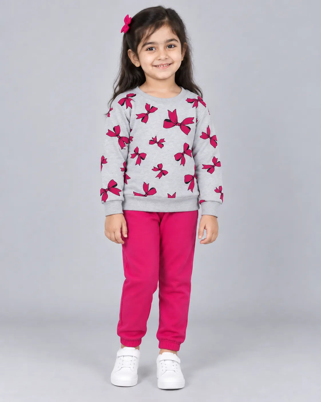 Flutter Wings Butterfly Fleece Set for Girls - Hot Pink