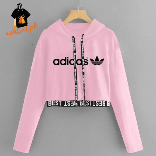 Pink Adidas Crop Top Pullover