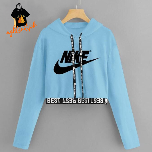 Blue Nike Crop Top Pullover