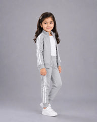 Kids Winter Stripe Tracksuit - Grey
