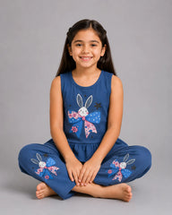 Bunny Bloom Sando Set - Navy Blue