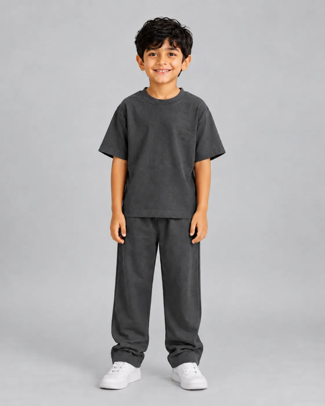 Drop Shoulder Co-Ord Set - Dark Grey