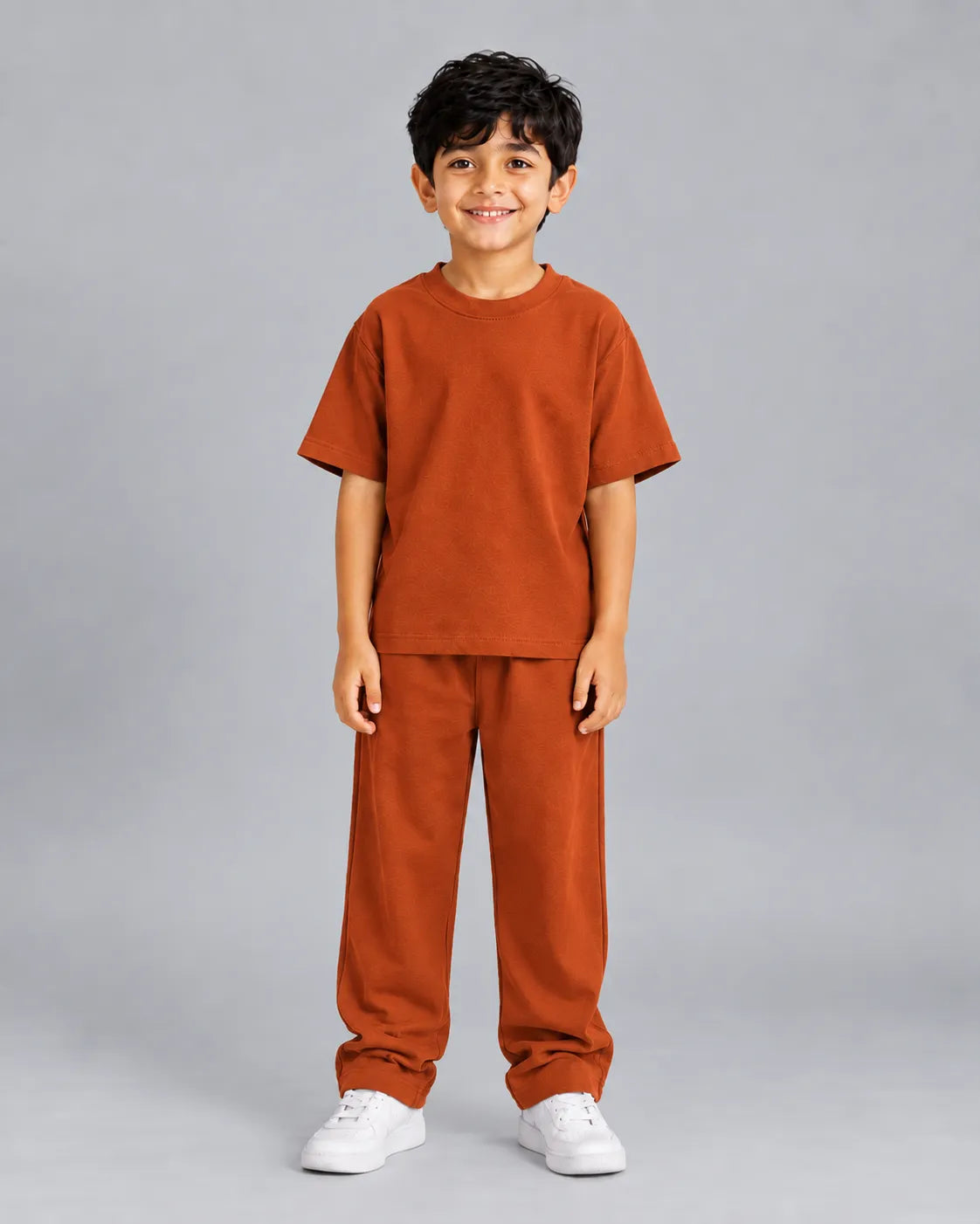 Drop Shoulder Co-Ord Set - Orange