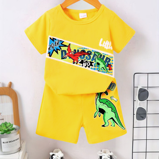 Dinosaur Pattern T-shirt & Shorts Set