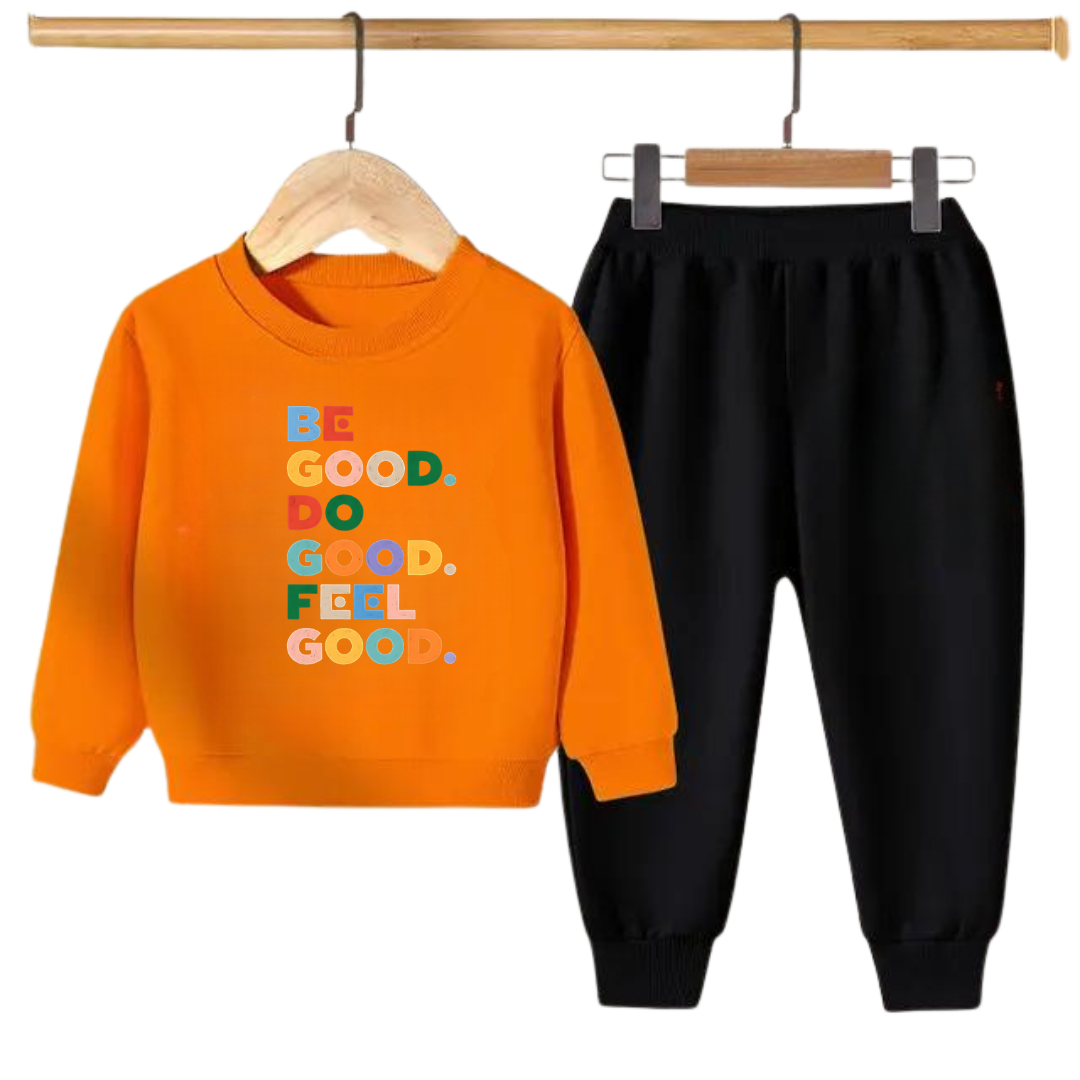 BE GOOD PRINTED SWEATSHIRT SET