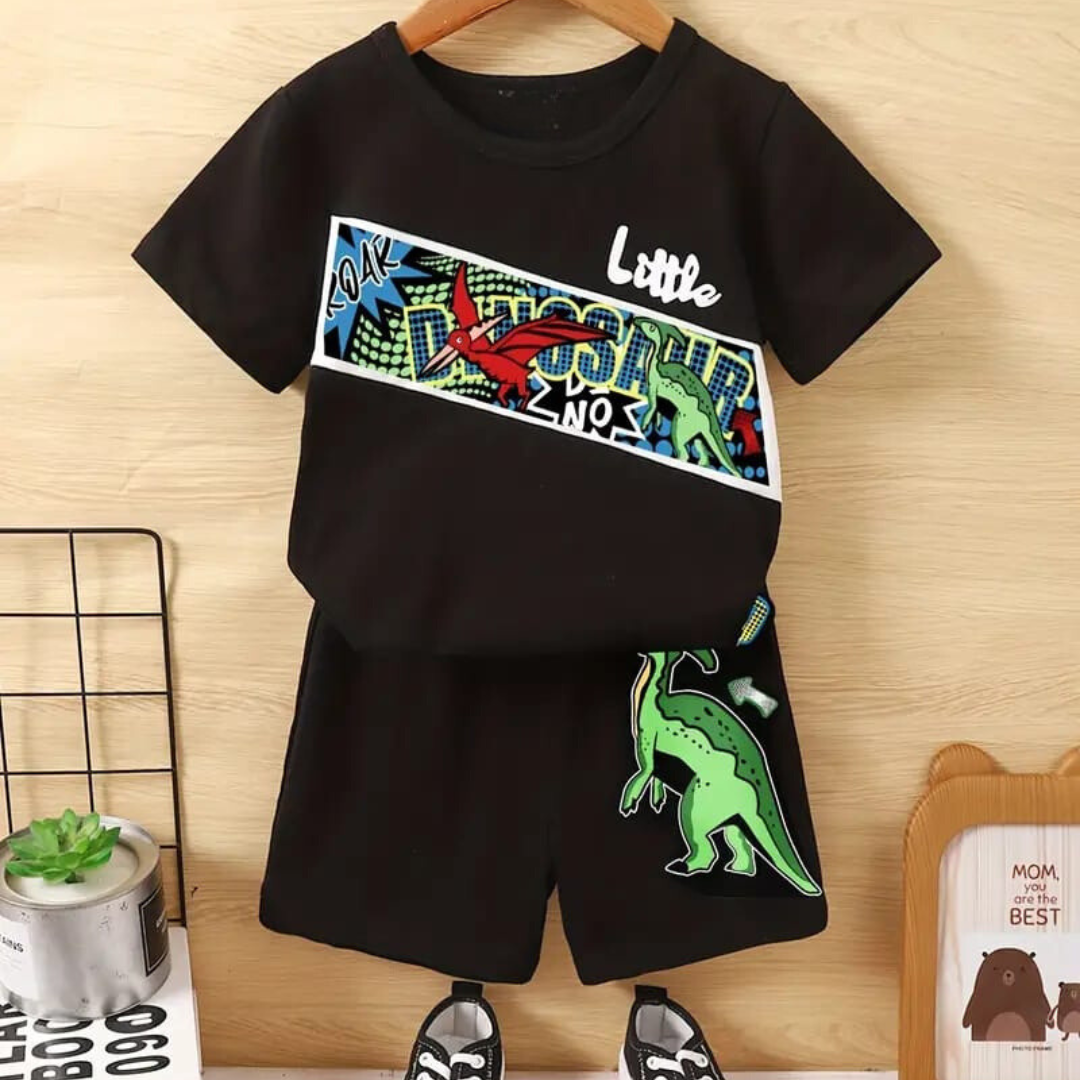 Dinosaur Pattern T-shirt & Shorts Set