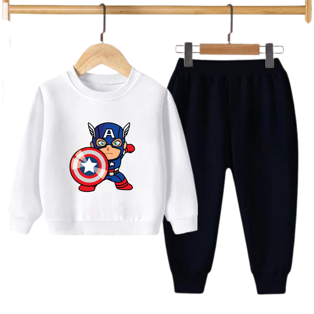 CAPT AMERICA PRINTED SWEATSHIRT SET