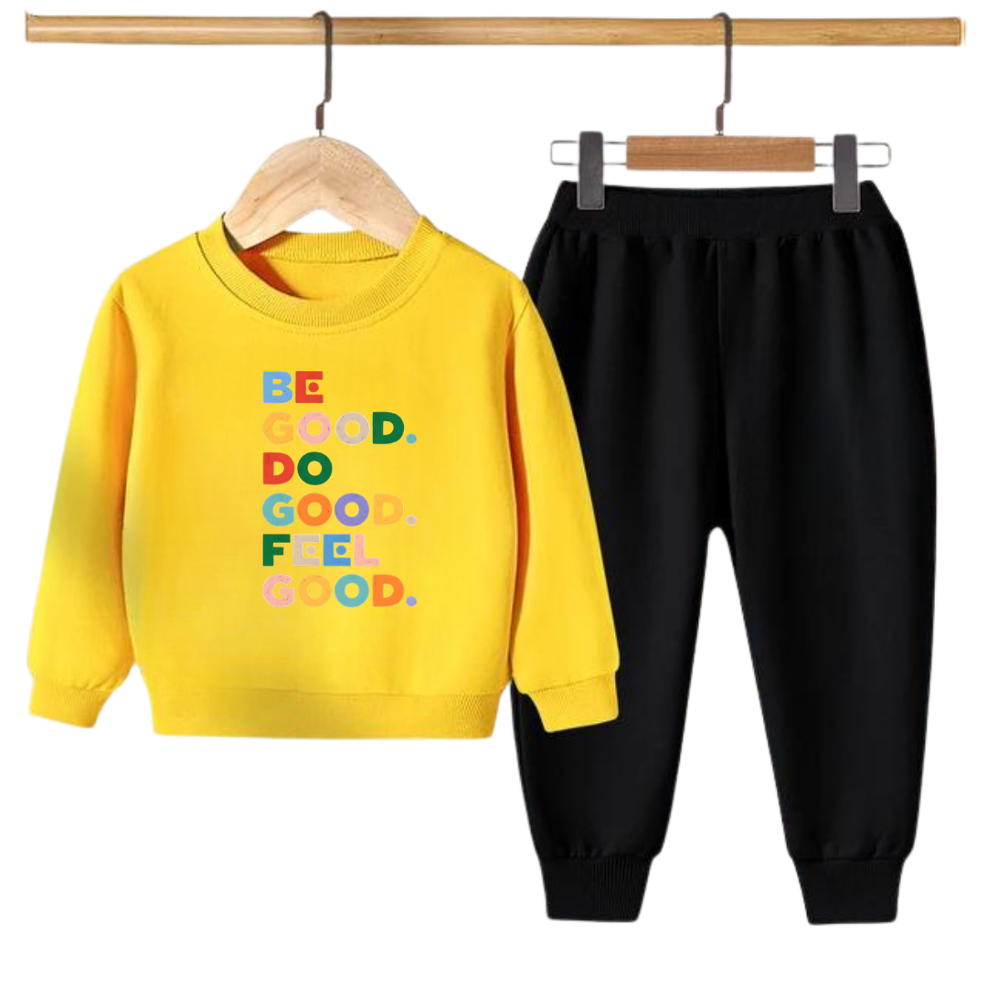 BE GOOD PRINTED SWEATSHIRT SET