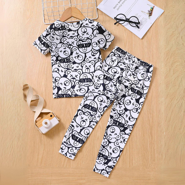 Cartoon Graphic Kids Pajama Set