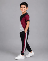 Maroon Panel Pajama Set