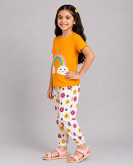 Rainbow Bloom Pajama Set - Yellow