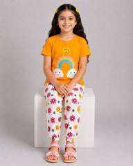 Rainbow Bloom Pajama Set - Yellow