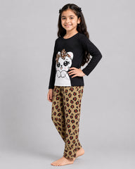 Kitty Bow Pajama Set - Black