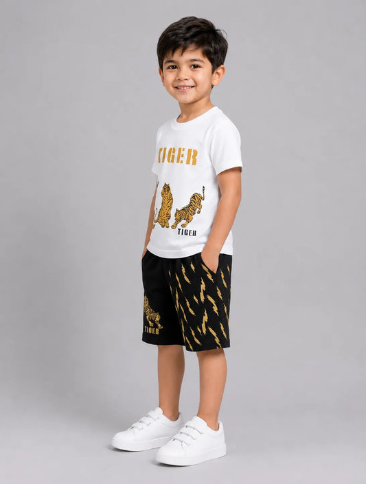 Thunder Tiger Short Set - White
