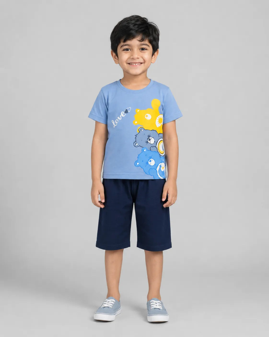 Blue Care Bear Short Set