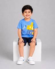 Blue Care Bear Short Set