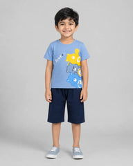 Blue Care Bear Short Set