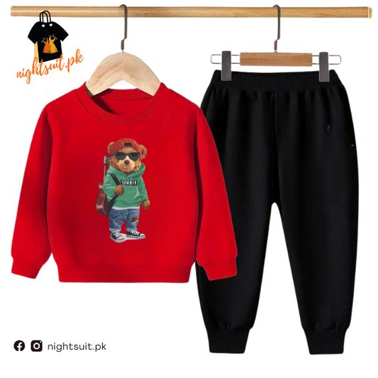 Red Green Bear Kids Sweatshirt & Pant