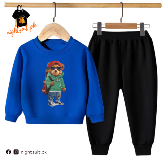 Blue Green Bear Kids Sweatshirt & Pant