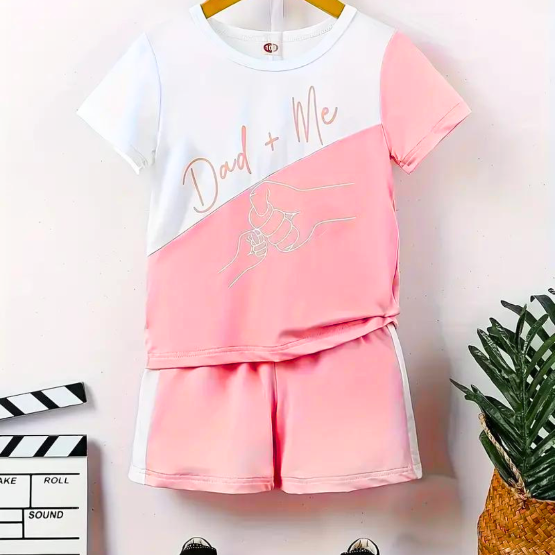 Daddy & Me Print T-Shirt & Shorts Set