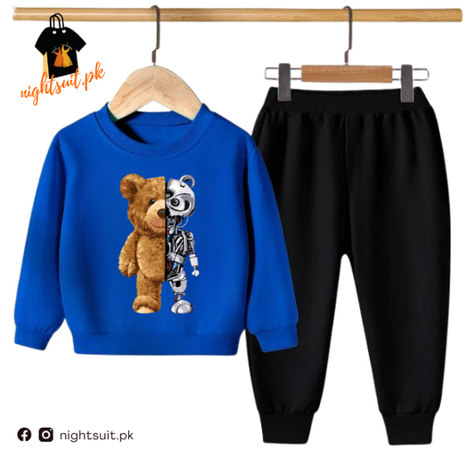 Blue Robo Bear Kids Sweatshirt & Pant