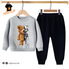 Grey Robo Bear Kids Sweatshirt & Pant