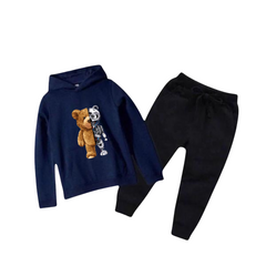 Robo Bear Printed Kids Hoodie Set