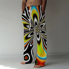 Psychedelic Pattern Lounge Pants - Multi-Color