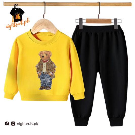 Yellow Versace Bear Kids Sweatshirt & Pant