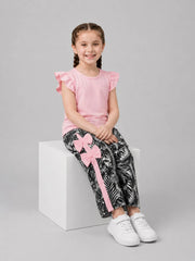Bow & Leaf Pajama Set - Baby Pink