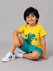 Volcano Dino Short Set - Yellow