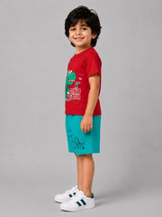 Volcano Dino Short Set - Red