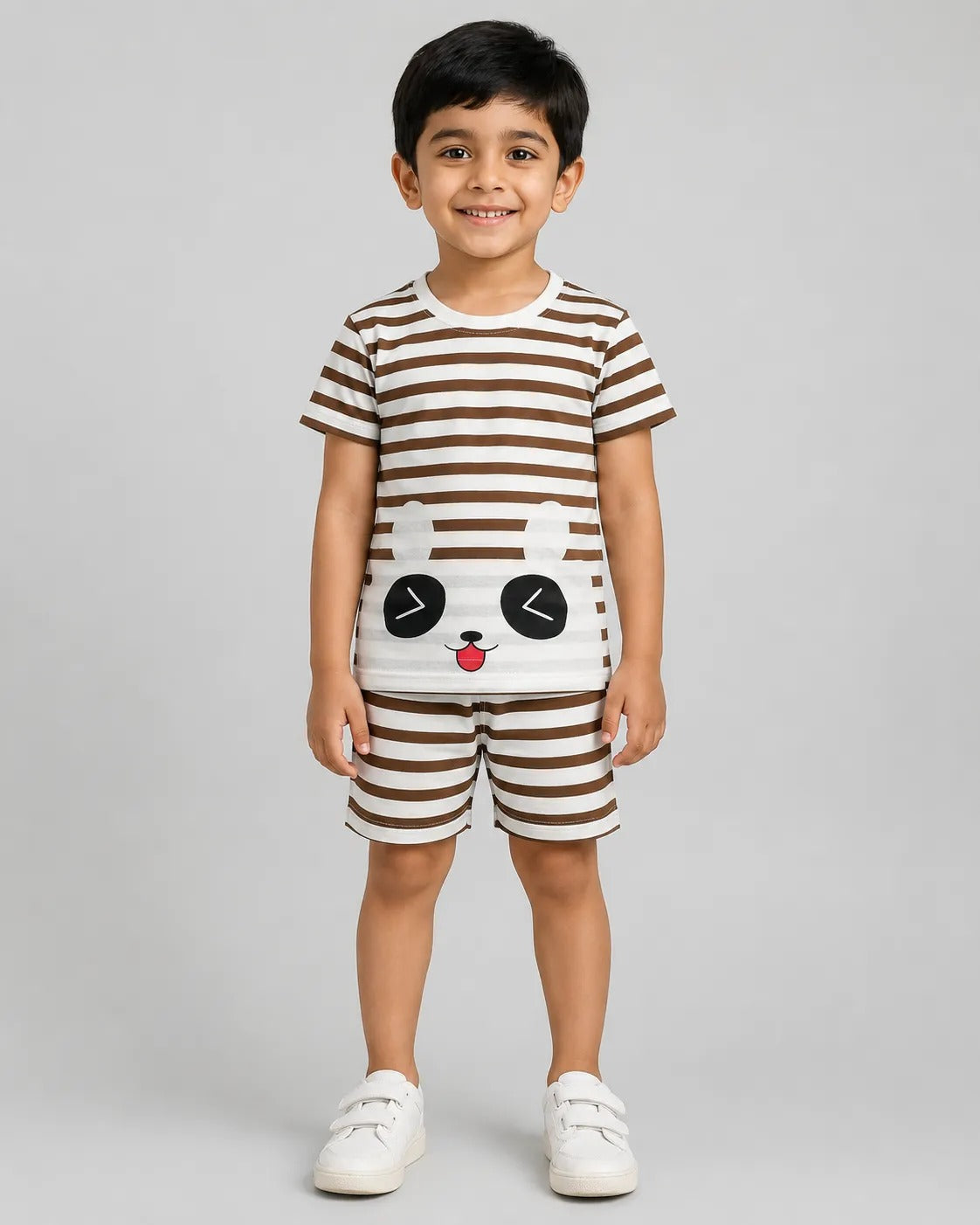 Panda Stripe Short Set