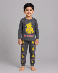 Dark Grey Teddy Bear Kids Wear