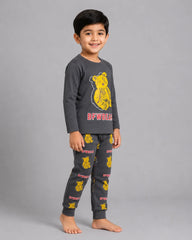 Dark Grey Teddy Bear Kids Wear