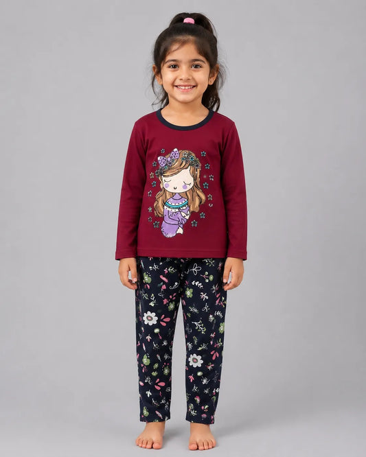 Little Princess Cozy Pajama Set - Maroon