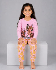 Pink Giraffe Dreams Kids Pajama Set