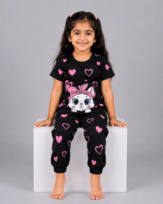Black Kitty Pajama Set
