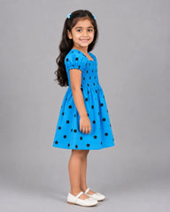 Elegant Dotty Frock - Sky Blue