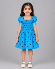 Elegant Dotty Frock - Sky Blue