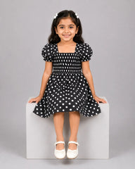 Elegant Dotty Frock - Black