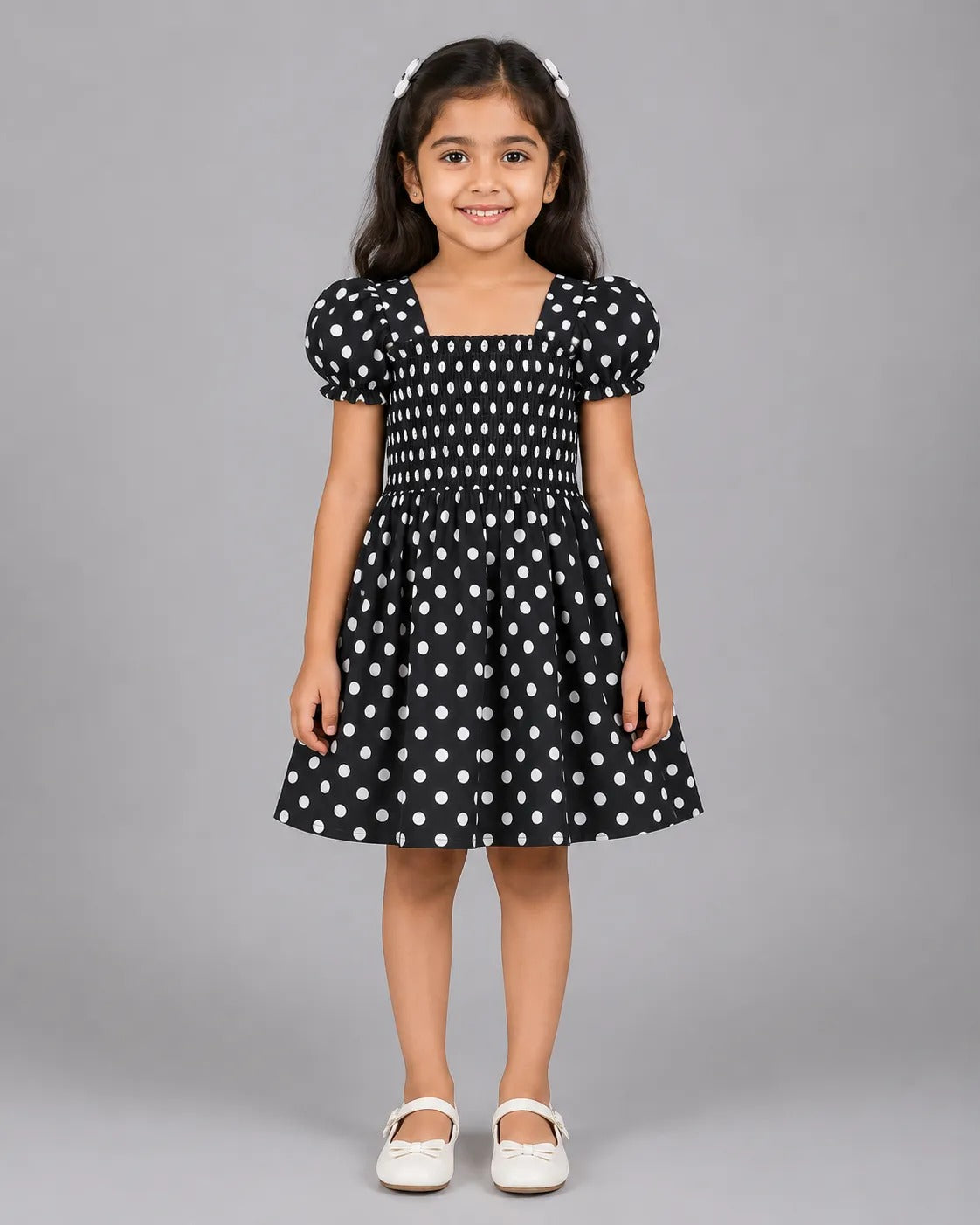 Elegant Dotty Frock - Black