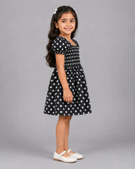 Elegant Dotty Frock - Black