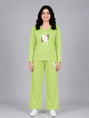 Women V-Neck Lounge Wear | BTS Flower - Lemon Yellow