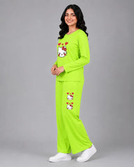 Women Round-Neck Lounge Wear | Hello Kitty - Lemon Yellow