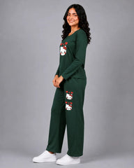 Women Round-Neck Lounge Wear | Hello Kitty - Sherwood Green