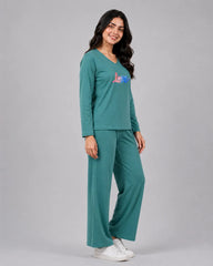 Women V-Neck Lounge Wear | Multi Love - Sherwood Green