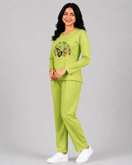 Women Round-Neck Lounge Wear | Never Give Up - Lemon Yellow
