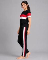 Sport Luxe Stripe Tracksuit – Black